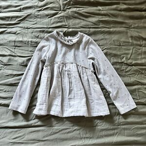 Next Light Gray Polka Dot Babydoll Top / Size 3-4 Years